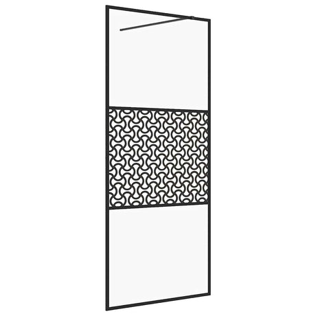Vidaxl begehete Duschwand 100x195 cm ESG-Glas transparent und schwarz