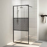 Vidaxl begehete Duschwand 100x195 cm ESG-Glas transparent und schwarz