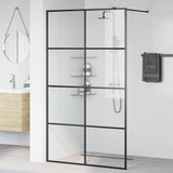 Vidaxl begehete Duschwand 115x195 cm ESG-Glas transparent und schwarz