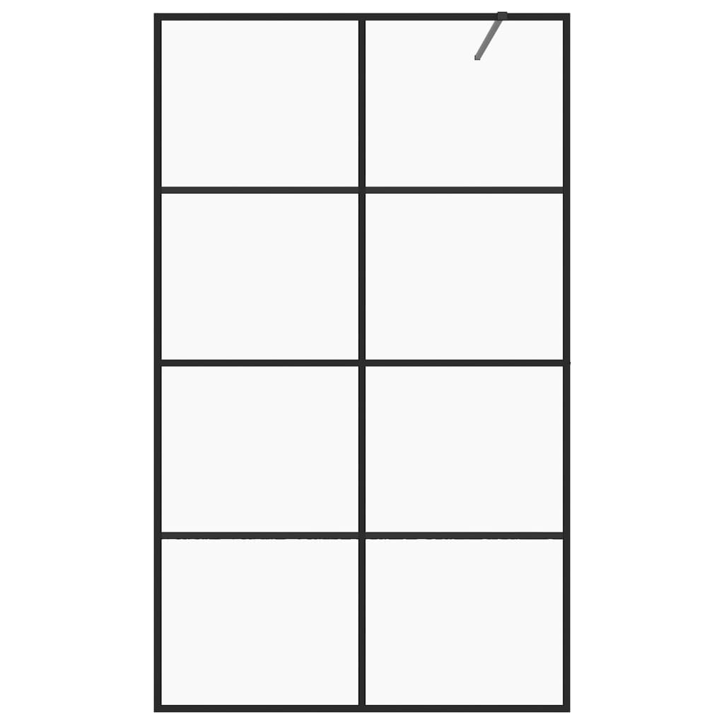 Vidaxl begehete Duschwand 140x195 cm ESG-Glas transparent und schwarz