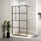 Vidaxl begehete Duschwand 140x195 cm ESG-Glas transparent und schwarz
