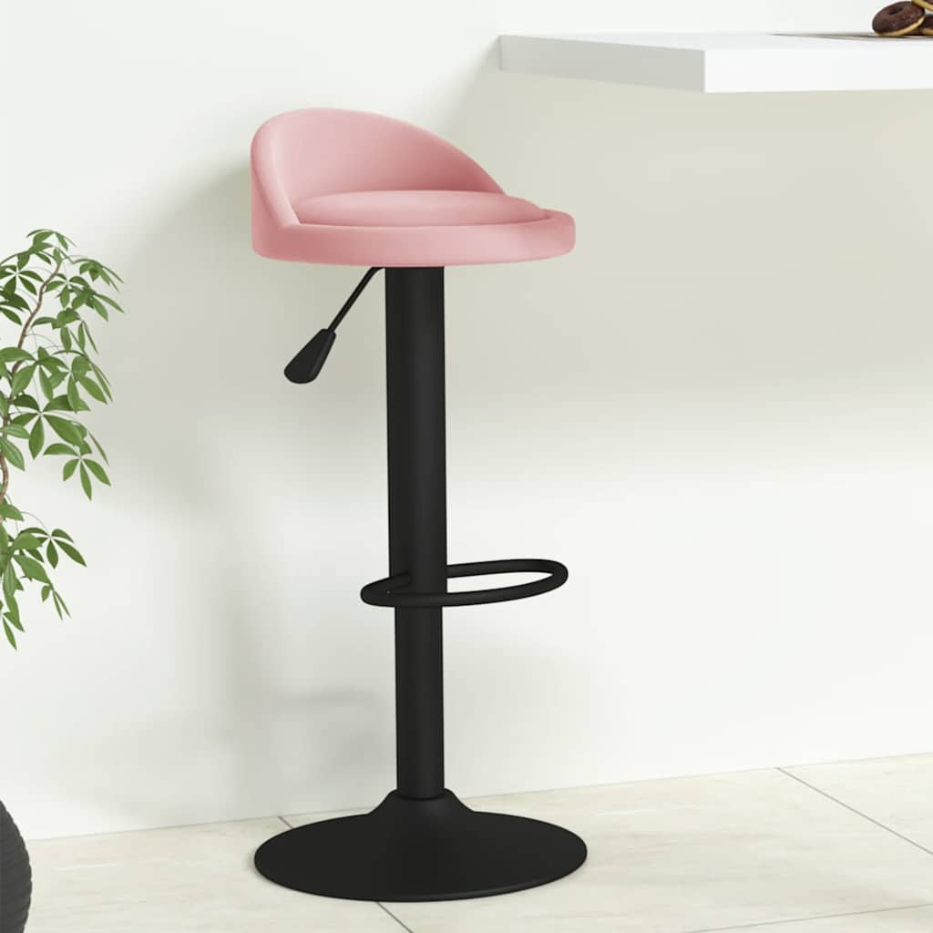 Vidaxl barkruk fluweel roze