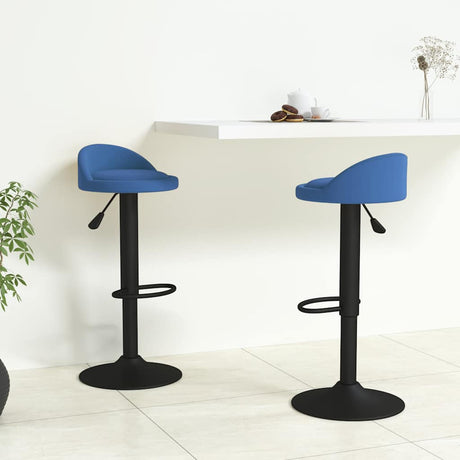 Vidaxl barkrukken 2 st fluweel blauw