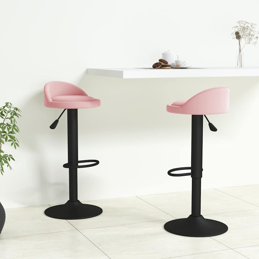 Vidaxl barkrukken 2 st fluweel roze