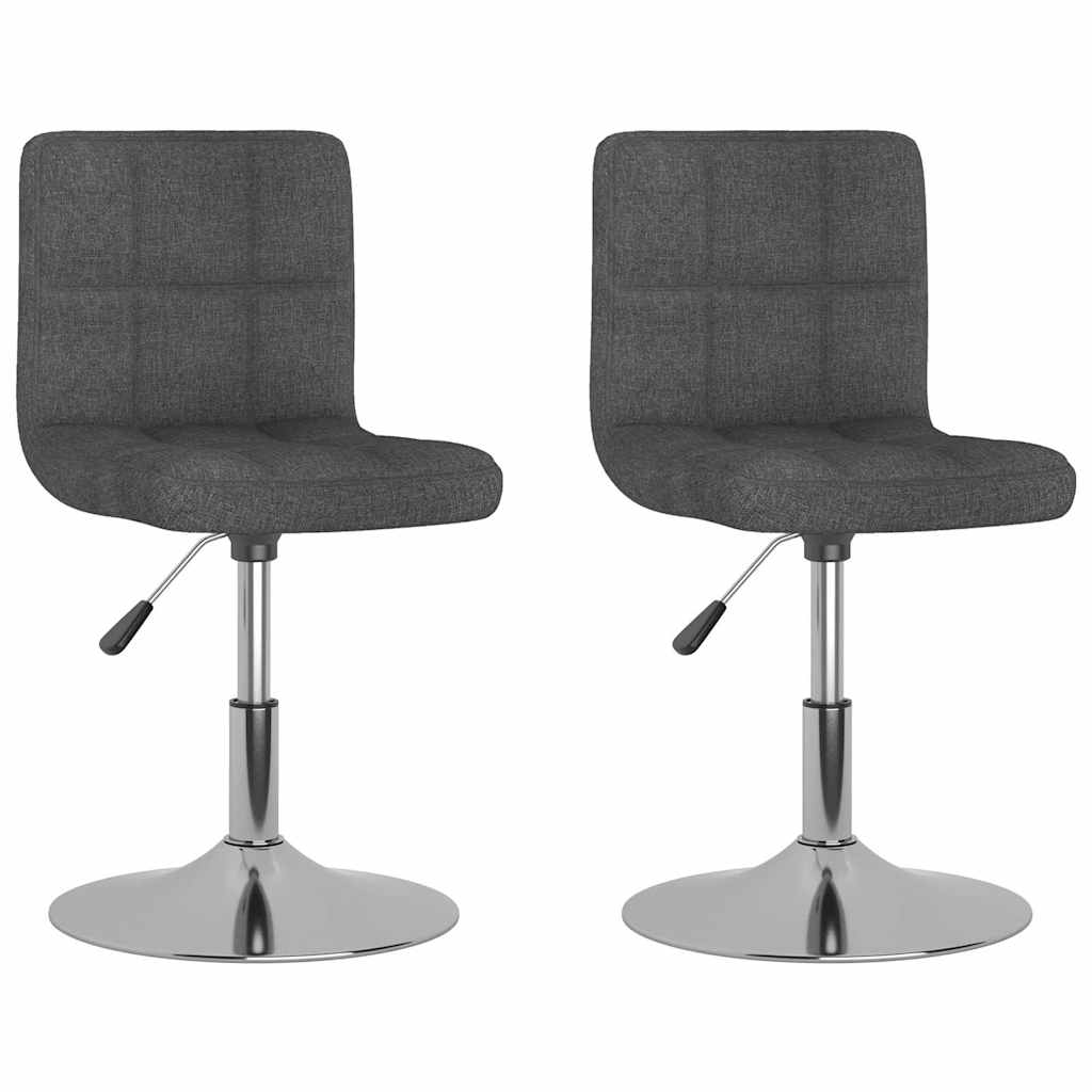 Vidaxl eetkamerstoelen draaibaar 2 st stof donkergrijs