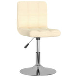 Vidaxl eetkamerstoelen 2 st draaibaar stof crèmekleurig