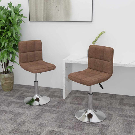 Vidaxl eetkamerstoelen draaibaar 2 st stof bruin