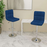Vidaxl barkrukken 2 st stof blauw