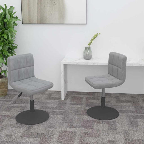 Vidaxl eetkamerstoelen draaibaar 2 st fluweel lichtgrijs