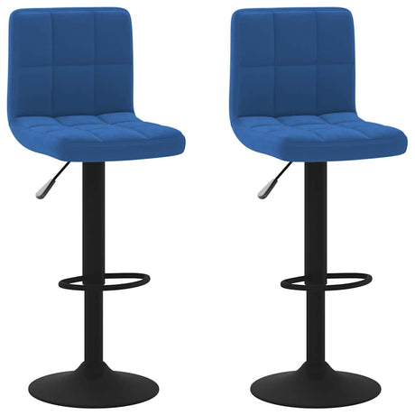 Vidaxl barkrukken 2 st fluweel blauw