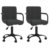 Vidaxl eetkamerstoelen draaibaar 2 st fluweel zwart