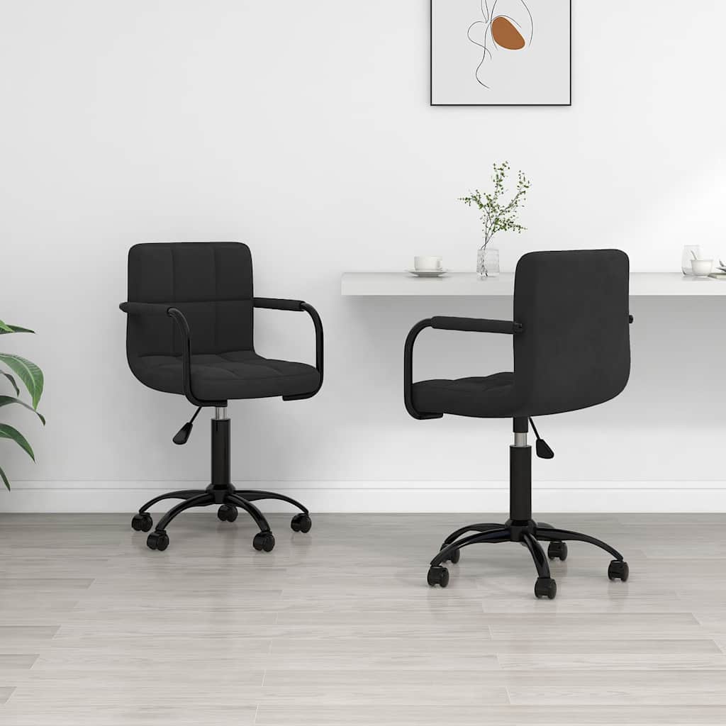 Vidaxl eetkamerstoelen draaibaar 2 st fluweel zwart