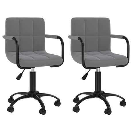 Vidaxl eetkamerstoelen draaibaar 2 st fluweel donkergrijs