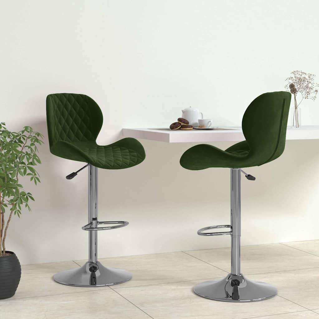 Vidaxl barkrukken 2 st fluweel donkergroen