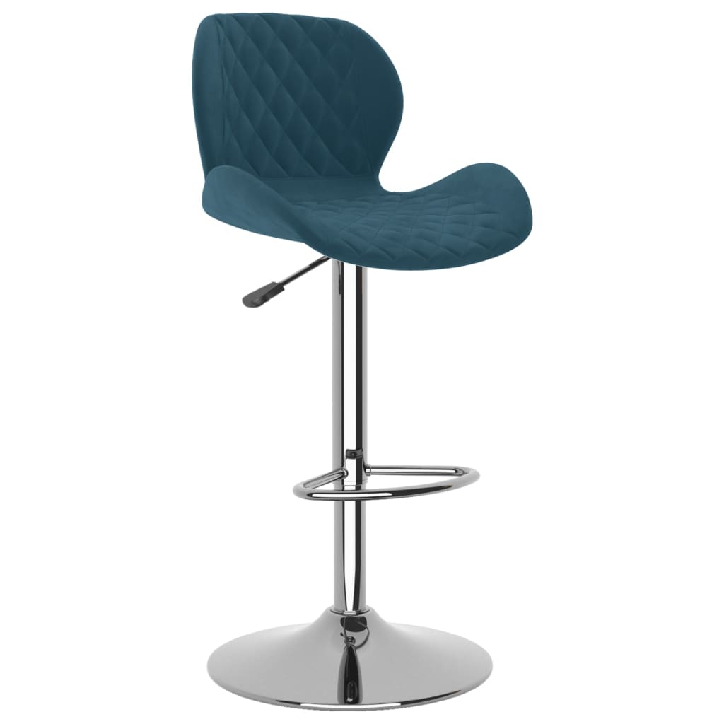 Vidaxl barkrukken 2 st fluweel blauw