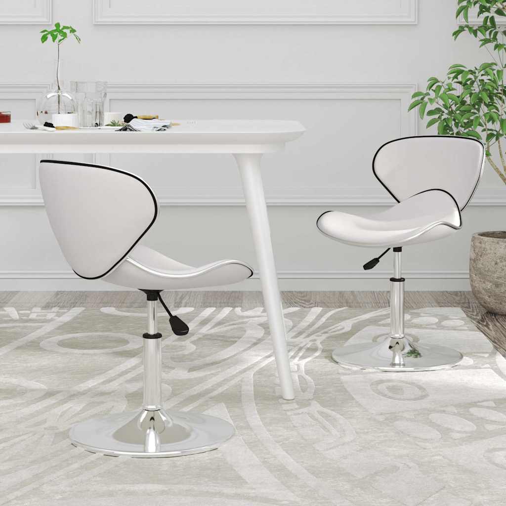 Vidaxl eetkamerstoelen 2 st kunstleer wit