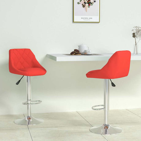 Vidaxl barstoelen 2 st kunstleer rood