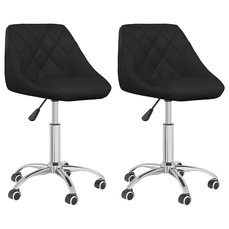 Vidaxl eetkamerstoelen draaibaar 2 st kunstleer zwart