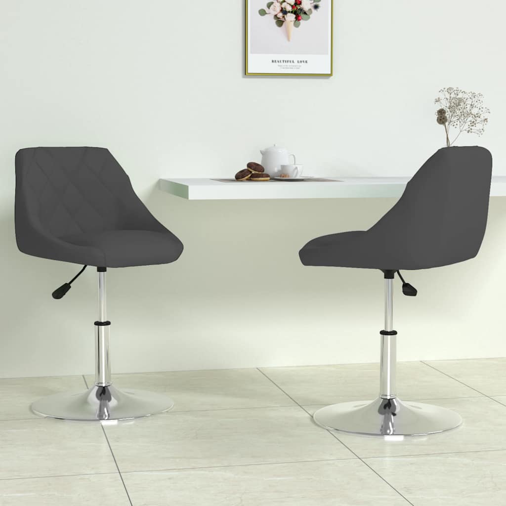 Vidaxl eetkamerstoelen draaibaar 2 st fluweel zwart