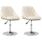 Vidaxl eetkamerstoelen draaibaar 2 st fluweel crèmekleurig