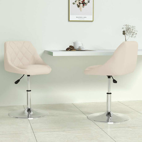 Vidaxl eetkamerstoelen draaibaar 2 st fluweel crèmekleurig