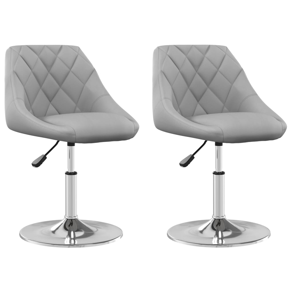 Vidaxl eetkamerstoelen draaibaar 2 st fluweel lichtgrijs