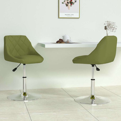 Vidaxl eetkamerstoelen draaibaar 2 st fluweel lichtgroen