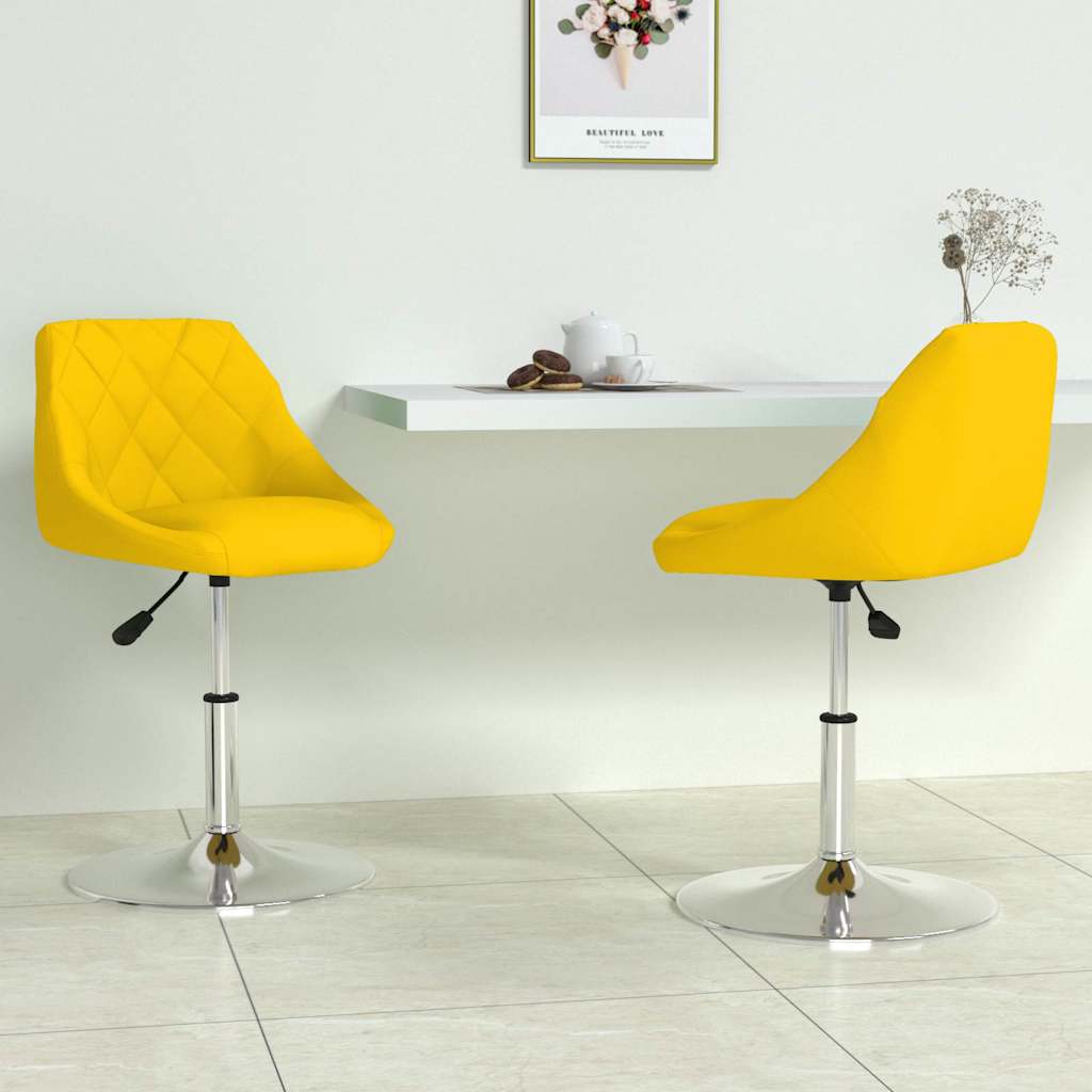 Vidaxl eetkamerstoelen draaibaar 2 st fluweel mosterdgeel