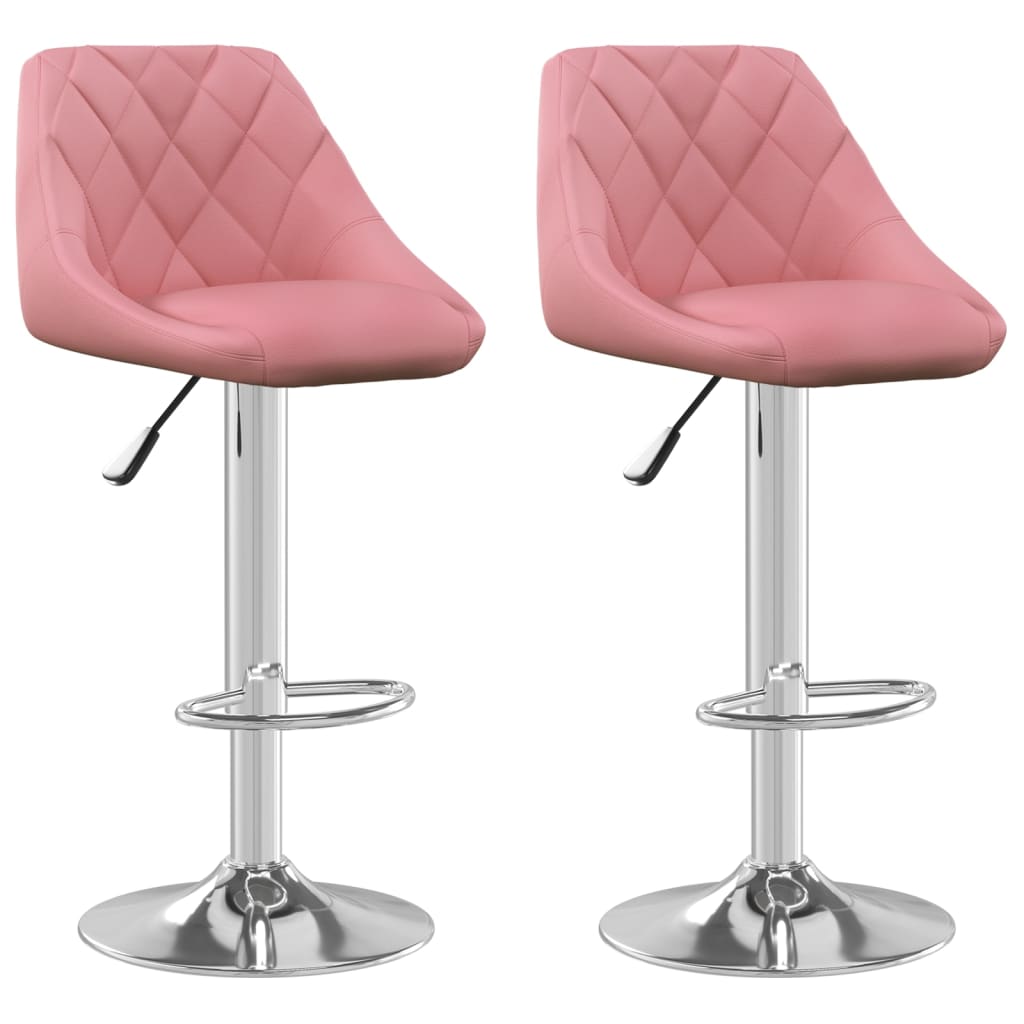 Vidaxl barkrukken 2 st fluweel roze