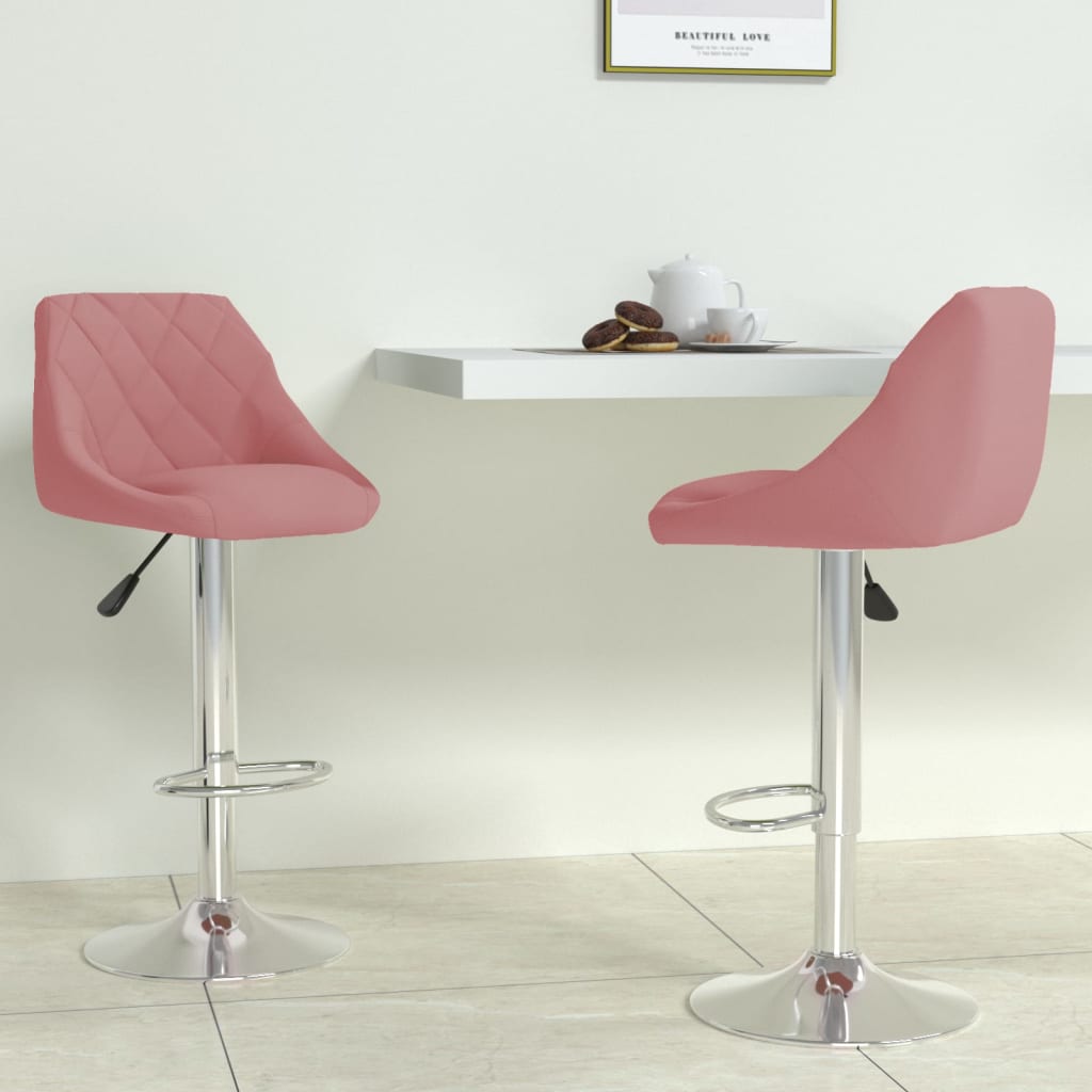 Vidaxl barkrukken 2 st fluweel roze