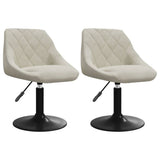 Vidaxl eetkamerstoelen draaibaar 2 st fluweel crèmekleurig