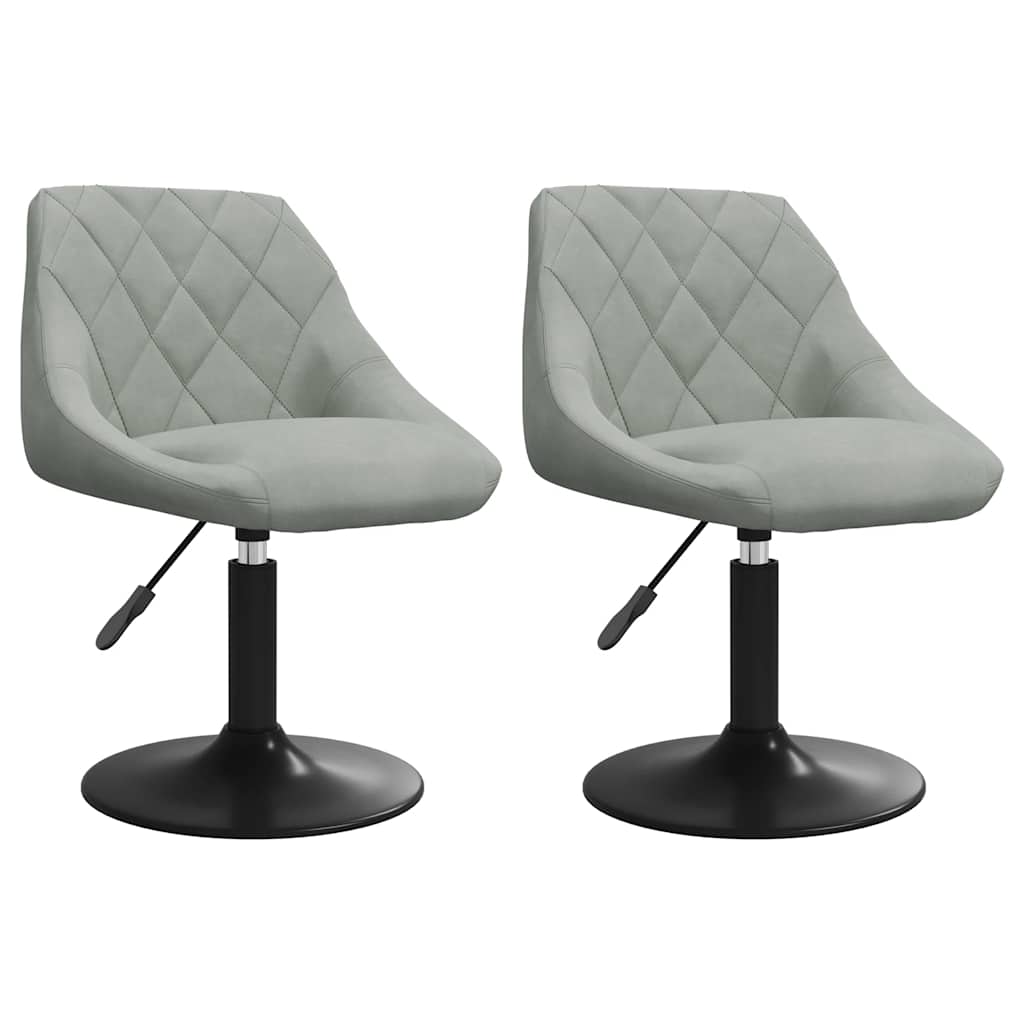 Vidaxl eetkamerstoelen draaibaar 2 st fluweel lichtgrijs