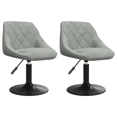 Vidaxl eetkamerstoelen draaibaar 2 st fluweel lichtgrijs