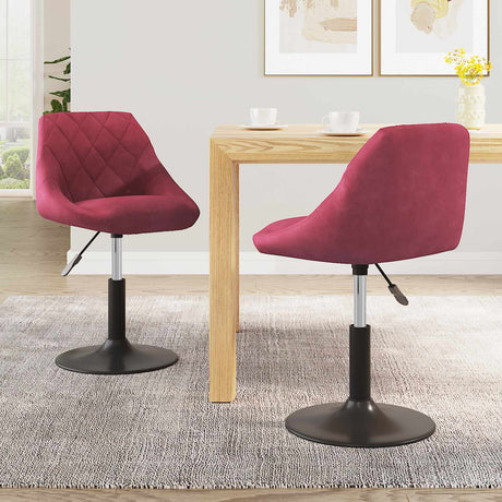 Vidaxl eetkamerstoelen draaibaar 2 st fluweel wijnrood