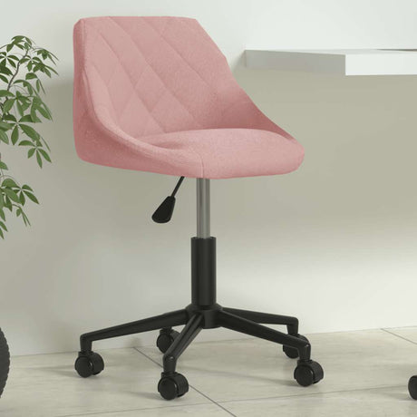 Vidaxl kantoorstoel draaibaar fluweel roze