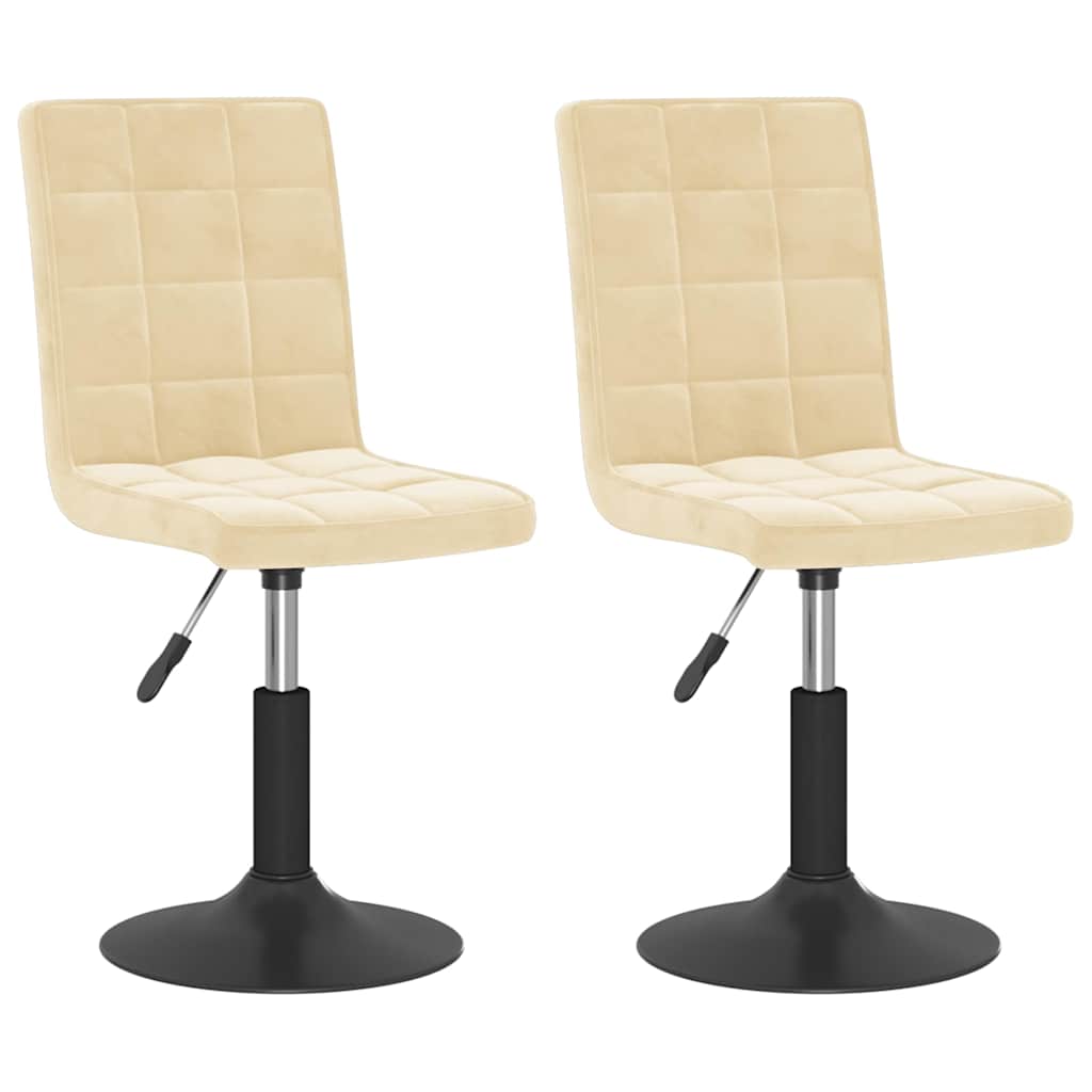 Vidaxl eetkamerstoelen draaibaar 2 st fluweel crèmekleurig