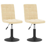 Vidaxl eetkamerstoelen draaibaar 2 st fluweel crèmekleurig