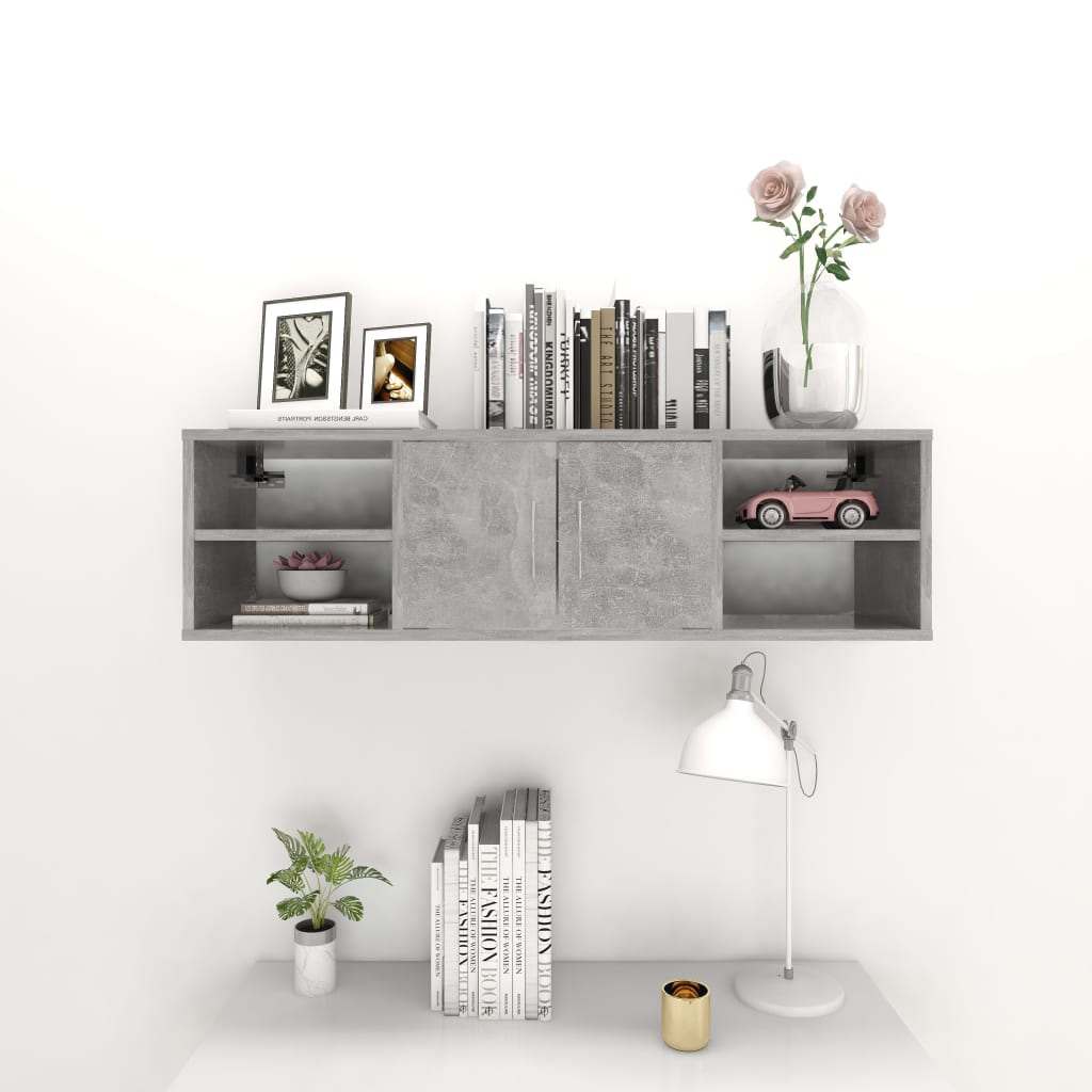 Vidaxl wandschap 102x30x29 cm bewerkt hout betongrijs