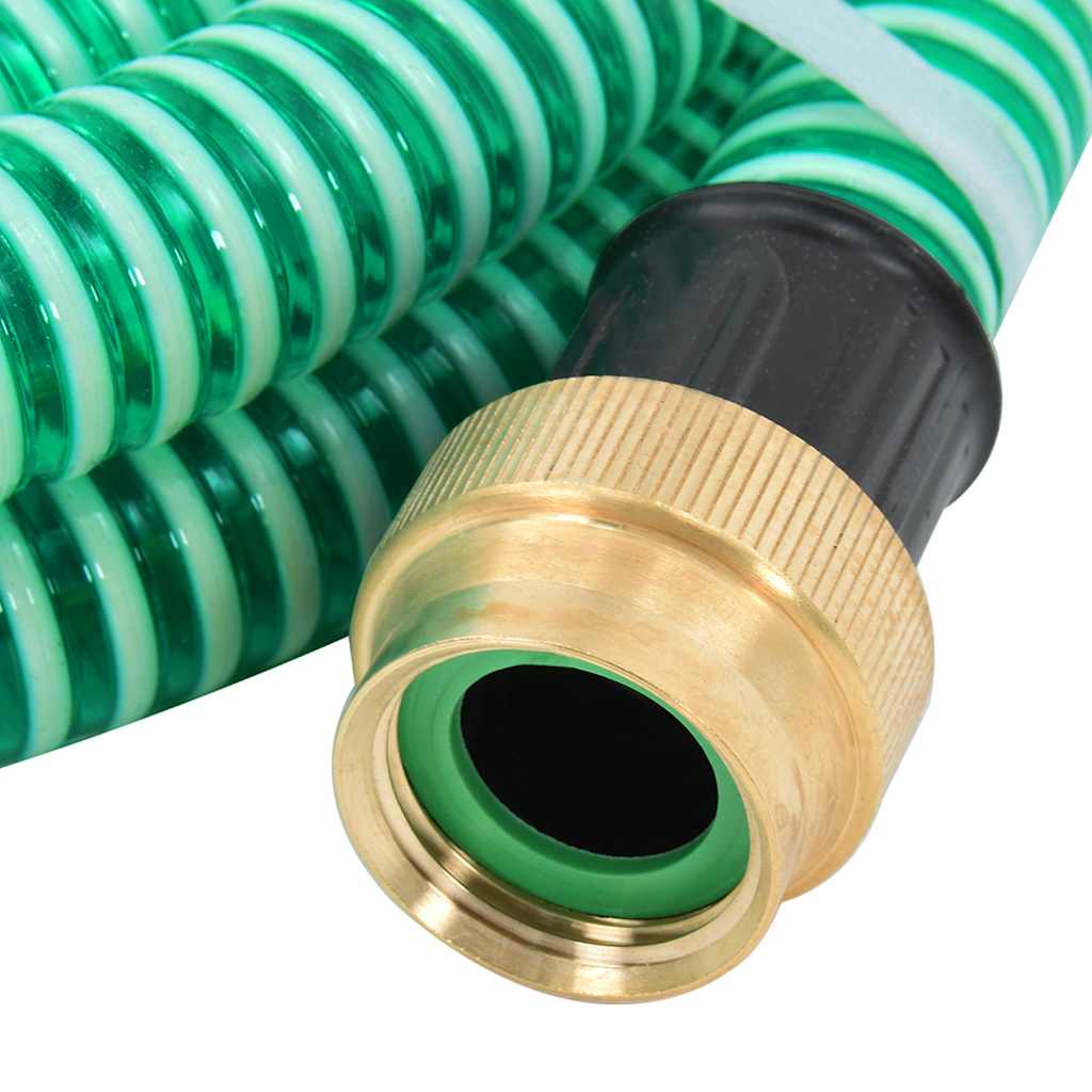 Vidaxl -Saugschlauch mit Messingkupplungen 1,1 '' 5 m PVC Green