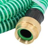 Vidaxl -Saugschlauch mit Messingkupplungen 1.1 '' 15 m PVC Grün