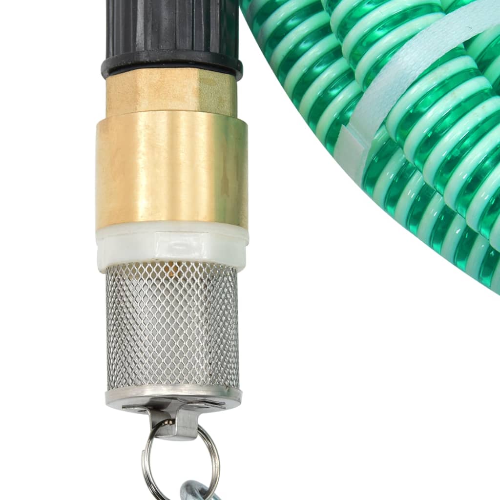 Vidaxl -Saugschlauch mit Messingkupplungen 1.1 '' 25 m PVC Grün