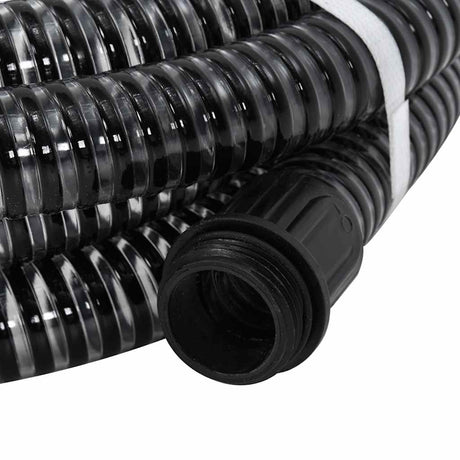 Vidaxl -Saugschlauch mit Messingkupplungen 1.1 '' 4 m PVC Schwarz