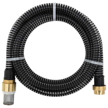 Vidaxl -Saugschlauch mit Messingkupplungen 1.1 '' 5 m PVC Schwarz