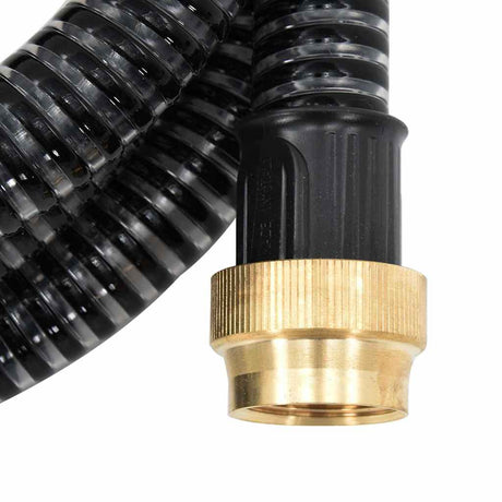 Vidaxl -Saugschlauch mit Messingkupplungen 1.1 '' 7 m PVC Schwarz