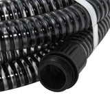 Vidaxl -Saugschlauch mit Messingkupplungen 1.1 '' 10 m PVC Schwarz