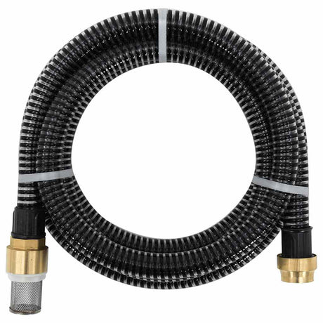 Vidaxl -Saugschlauch mit Messingkupplungen 1,1 '' 20 m PVC Schwarz