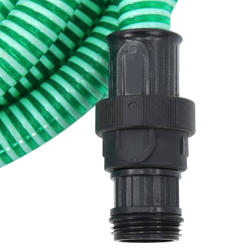 Vidaxl -Saugschlauch mit PVC -Kopplungen 1.1 '' 7 m PVC Grün