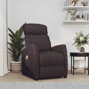 Vidaxl massagestoel elektrisch verstelbaar stof donkerbruin