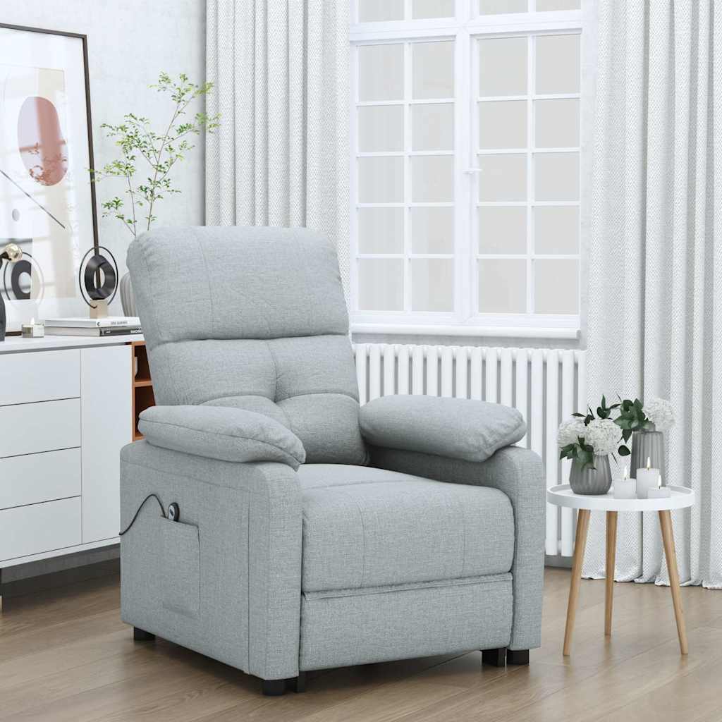 Vidaxl fauteuil elektrisch verstelbaar stof lichtgrijs