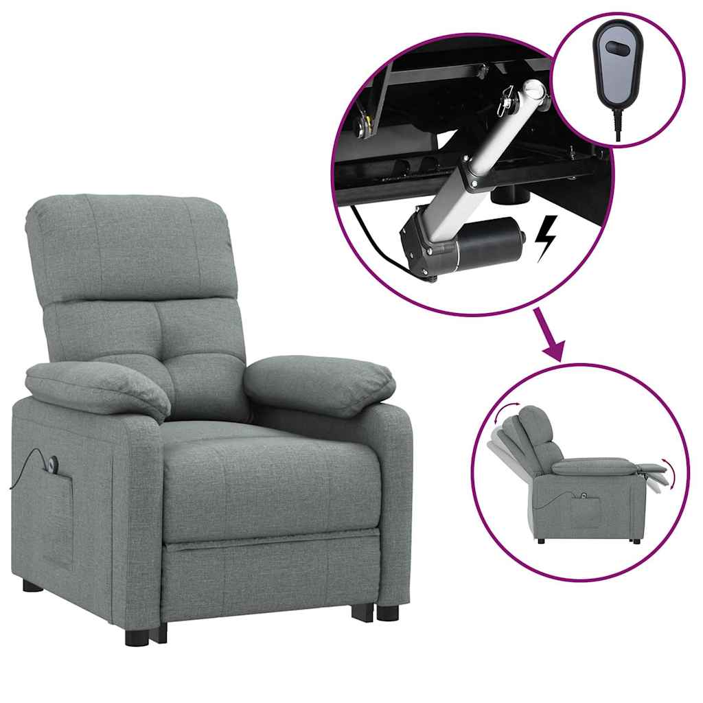 Vidaxl fauteuil elektrisch verstelbaar stof donkergrijs